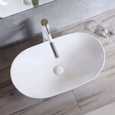 Lavoar Luigi, Alb, ceramica sanitara, 52x32 montaj pe blat