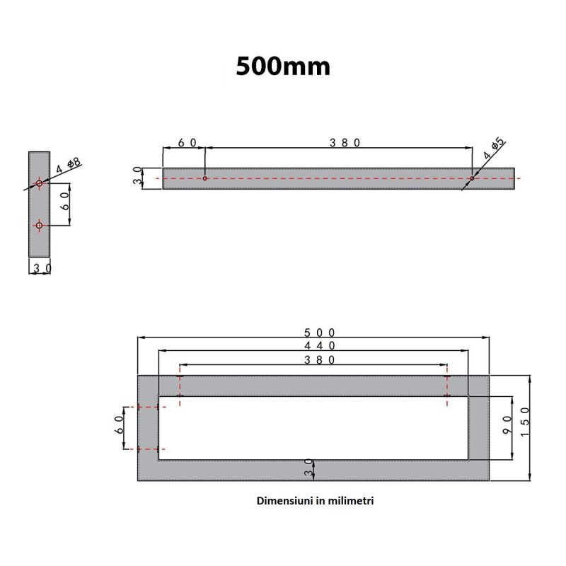 Consola lavoare, 45x15x3 cm, din oțel inoxidabil Consola lavoare, 45x15x3 cm, din oțel inoxidabil