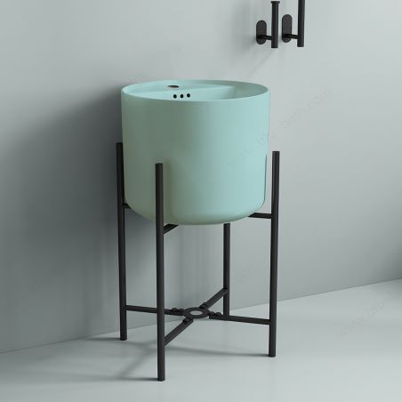 Lavoar Verde Mint Mat, Power Color, montaj suspendat sau pe blat, cu gaura de baterie 45x45 cm, Antilo