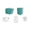 Vas WC Rimless, Verde Mint Mat, Power Color,  montaj suspendat, capac duroplast slim soft-close inclus, Alfonso
