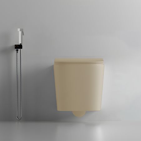 Vas WC Rimless, Jasmine Mat, Power Color,  montaj suspendat, capac duroplast slim soft-close inclus, Alfonso