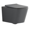 Vas WC Rimless, Gri Mat, Power Color,  montaj suspendat, capac duroplast slim soft-close inclus, Alfonso