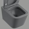 Vas WC Rimless, Gri Mat, Power Color,  montaj suspendat, capac duroplast slim soft-close inclus, Alfonso