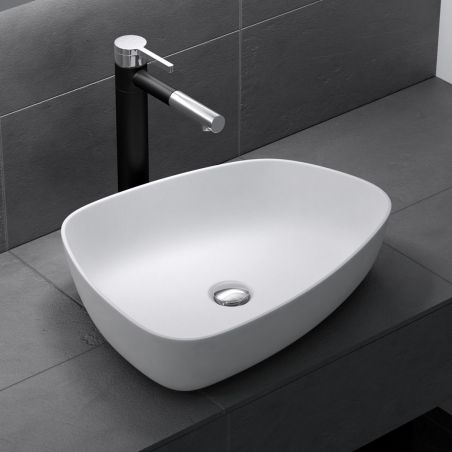 Lavoar EGO 806, Alb, mat, 51.1x38.7 cm, montaj pe blat, compozit de marmura