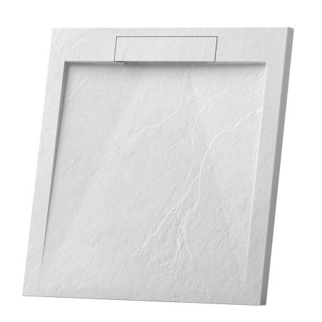 Cadita de dus compozit mineral, dimensiuni 70-90 x 80-160 cm, inaltime 2.5 cm, scugere ascunsa, decupabila, Alb, Antonio