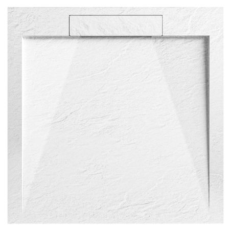 Cadita de dus compozit mineral, dimensiuni 70-90 x 80-160 cm, inaltime 2.5 cm, scugere ascunsa, decupabila, Alb, Antonio