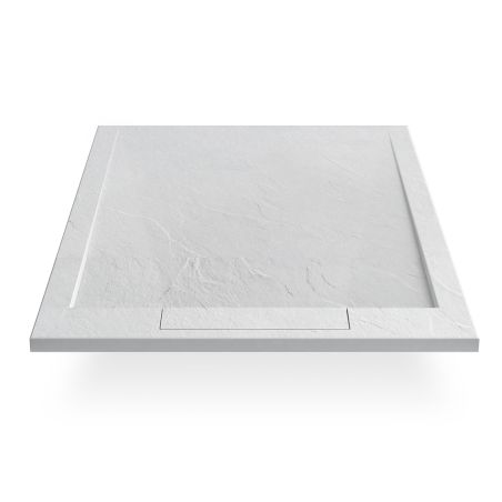 Cadita de dus compozit mineral, dimensiuni 70-90 x 80-160 cm, inaltime 2.5 cm, scugere ascunsa, decupabila, Alb, Antonio