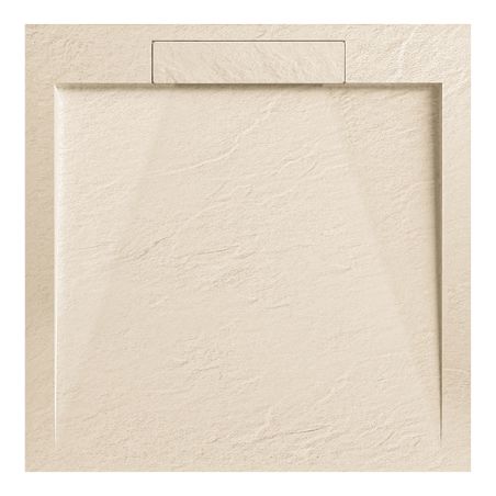 Cadita  de dus, compozit mineral, dimensiuni 70-90 x 80-160 cm, inaltime 2.5 cm, scurgere ascunsa, decupabila, Crem, Antonio