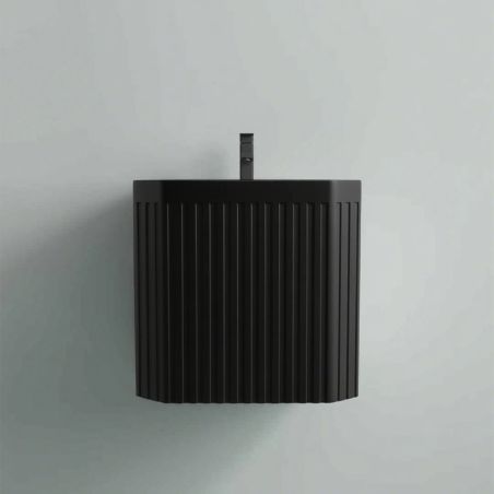 Lavoar, Negru Mat, Power Color, montaj suspendat, 42x42x40 cm, ceramica sanitara, Adele