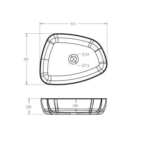 Lavoar EGO 806, Alb, mat, 51.1x38.7 cm, montaj pe blat, compozit de marmura