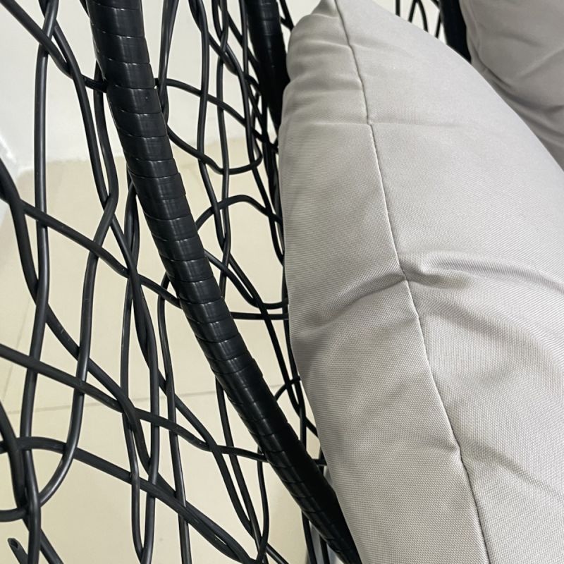 Scaun agatat California Black, Fotoliu suspendat de relaxare, Curte sau Living, confortabil si modern