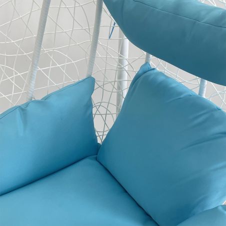 Scaun agatat California White, Fotoliu suspendat de relaxare, Curte sau Living, confortabil si modern