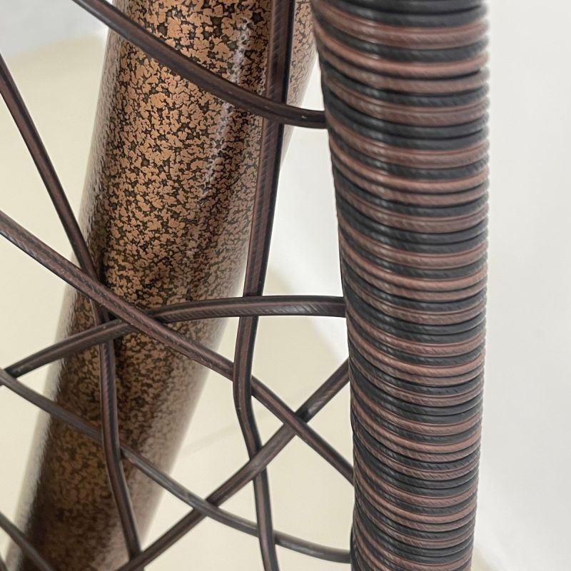 Scaun agatat California Brown, Fotoliu suspendat, Curte sau Living, comfortabil, ratan 3D