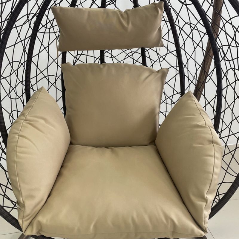 Scaun agatat California Brown, Fotoliu suspendat, Curte sau Living, comfortabil, ratan 3D