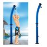 Dus solar pentru gradina si piscina, 20 Litri, robinet pentru picioare, cap de dus tip ploaie, PVC+ABS, Albastru, Sevilia