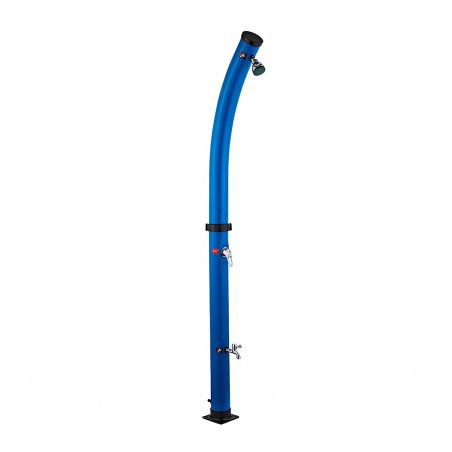 Dus solar pentru gradina si piscina, 20 Litri, robinet pentru picioare, cap de dus tip ploaie, PVC+ABS, Albastru, Sevilia