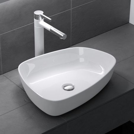 Lavoar EGO 806, Alb, lucios, 51.1x38.7 cm, montaj pe blat, compozit de marmura