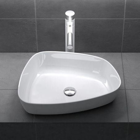 Lavoar EGO 806, Alb, lucios, 51.1x38.7 cm, montaj pe blat, compozit de marmura