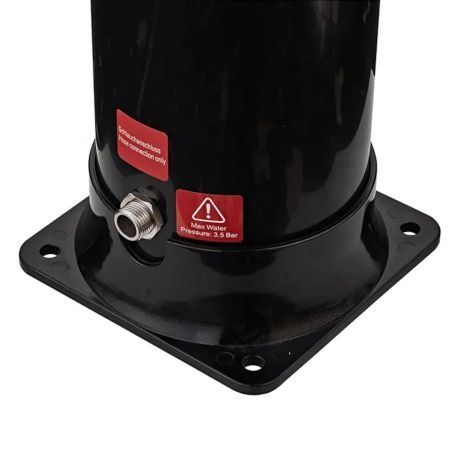 Dus solar pentru gradina si piscina, 35 Litri, robinet pentru picioare, cap de dus tip ploaie, PVC+ABS, Negru Nichel Mat, Cadiz