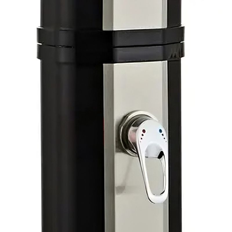 Dus solar pentru gradina si piscina, 35 Litri, robinet pentru picioare, cap de dus tip ploaie, PVC+ABS, Negru Nichel Mat, Cadiz