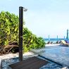 Dus solar pentru gradina si piscina, 35 Litri, robinet pentru picioare, cap de dus tip ploaie, PVC+ABS, Negru Nichel Mat, Cadiz