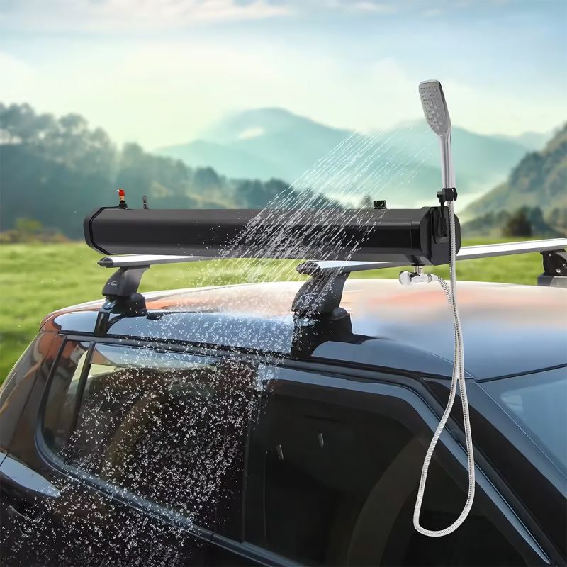 Dus solar Auto, Camping, Portabil, capacitate 30 litri, dus de mana si pistol off-road, Negru, Cordoba