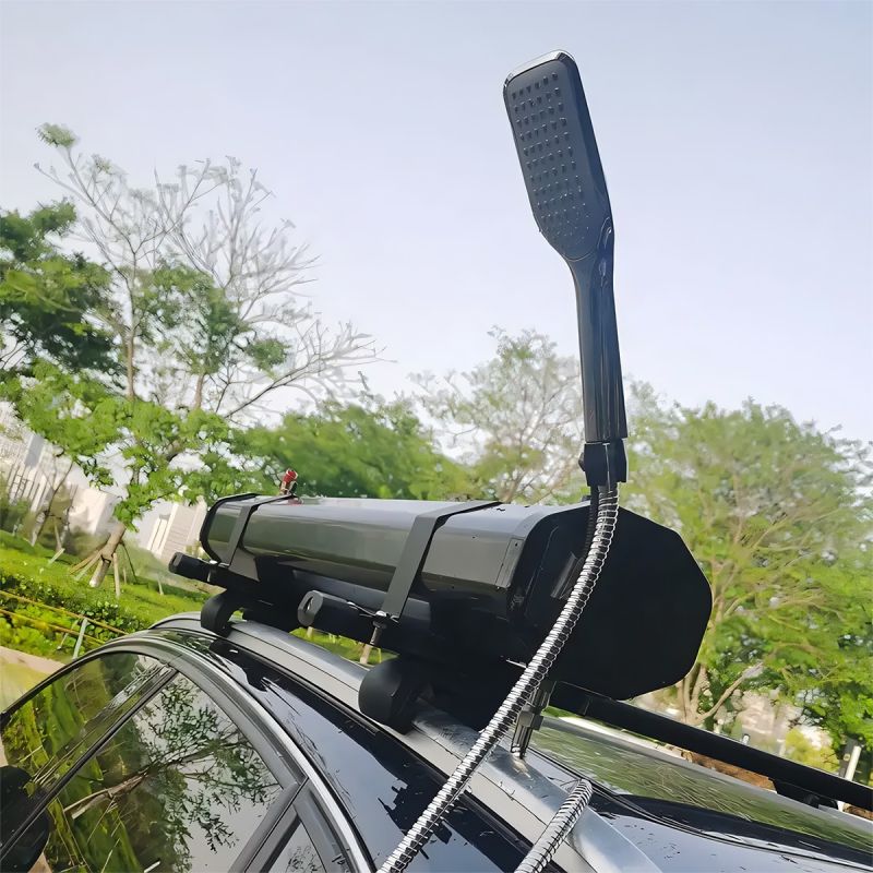 Dus solar Auto, Camping, Portabil, capacitate 30 litri, dus de mana si pistol off-road, Negru, Cordoba