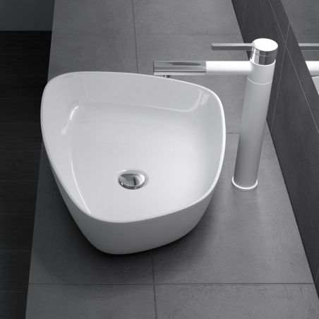 Lavoar EGO 806, Alb, lucios, 51.1x38.7 cm, montaj pe blat, compozit de marmura