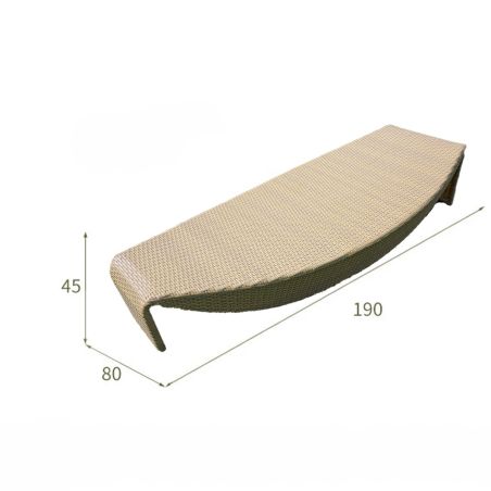Sezlong de plaja, Bej, aluminiu si poliratan, forma de frunza , ideal pentru pisicina, teresa , Acapulco