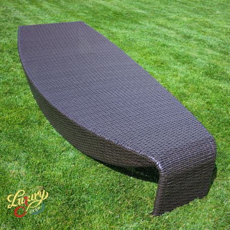 Sezlong de plaja, Maro, aluminiu si poliratan, forma de frunza , ideal pentru pisicina, teresa, Acapulco
