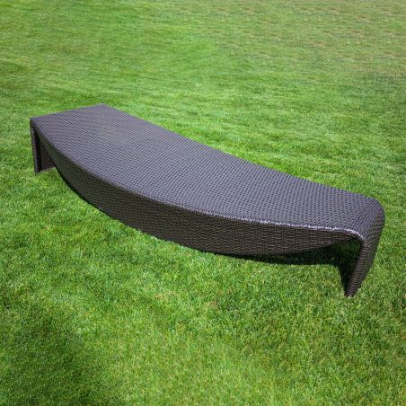 Sezlong de plaja, Maro, aluminiu si poliratan, forma de frunza , ideal pentru pisicina, teresa, Acapulco