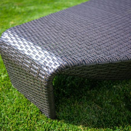 Sezlong de plaja, Maro, aluminiu si poliratan, forma de frunza , ideal pentru pisicina, teresa, Acapulco