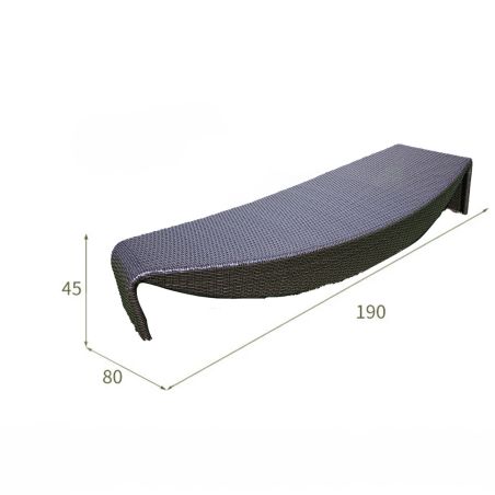 Sezlong de plaja, Maro, aluminiu si poliratan, forma de frunza , ideal pentru pisicina, teresa, Acapulco