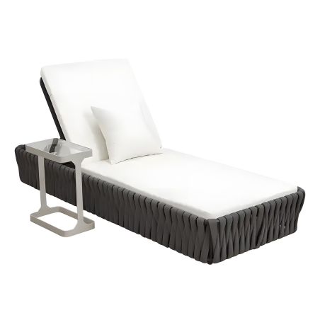 Sezlong de plaja cu saltea reglabil, cadru aluminiu si impletitura tip EQ, Tenerife