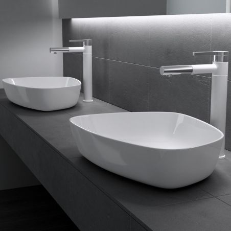 Lavoar EGO 806, Alb, lucios, 51.1x38.7 cm, montaj pe blat, compozit de marmura