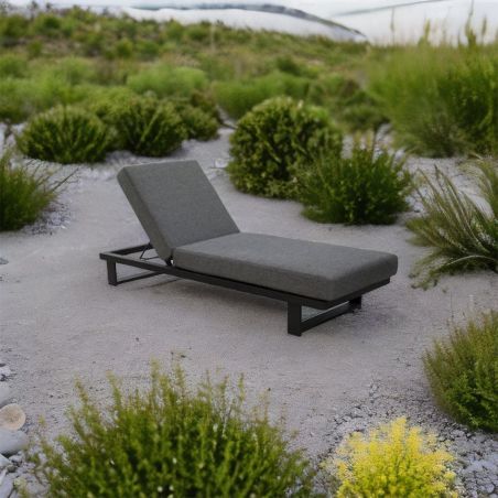 Sezlong de plaja cu saltea reglabil , cadru din aluminiu, ideal pentru pisicina, terasa, Porto