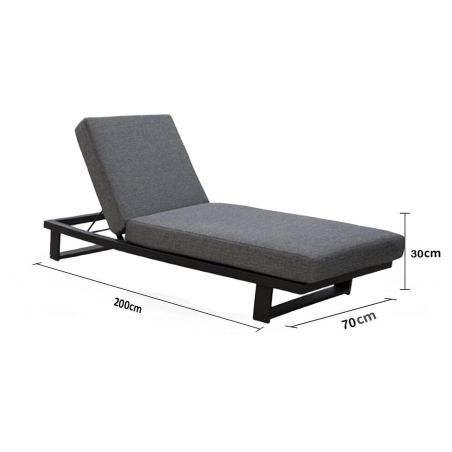 Sezlong de plaja cu saltea reglabil , cadru din aluminiu, ideal pentru pisicina, terasa, Porto