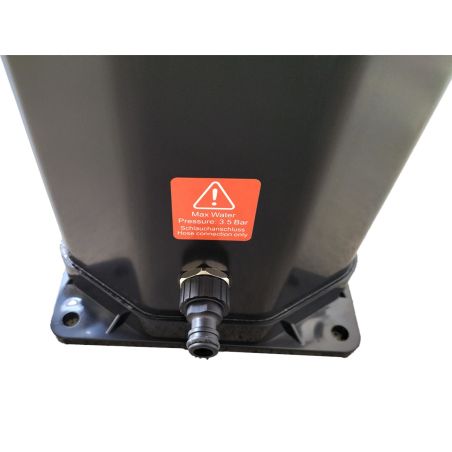 Dus solar, 60 Litri, robinet pentru picioare, dus de mana, termometru, cap de dus tip ploaie, PVC+ABS, Verde Negru, Alicante