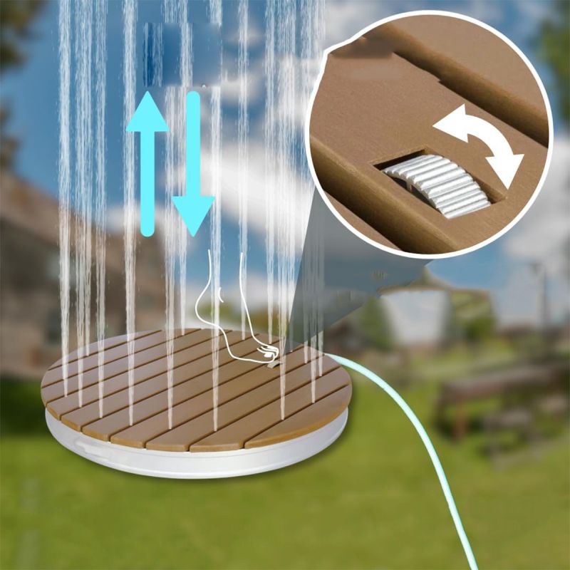 Dus mobil de podea, gradina, camping, inaltime reglabila 4 m, wpc aluminiu, diametru 70cm, Sole