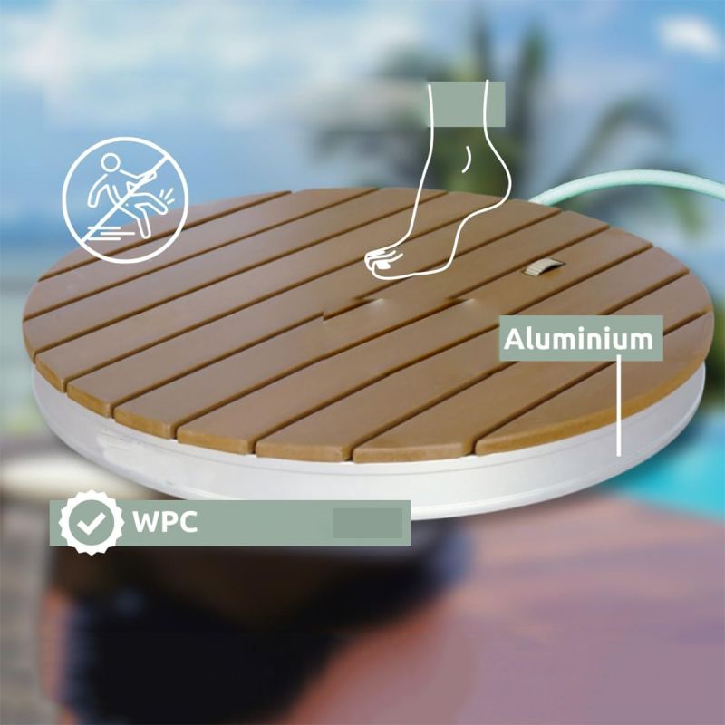 Dus mobil de podea, gradina, camping, inaltime reglabila 4 m, wpc aluminiu, diametru 70cm, Sole