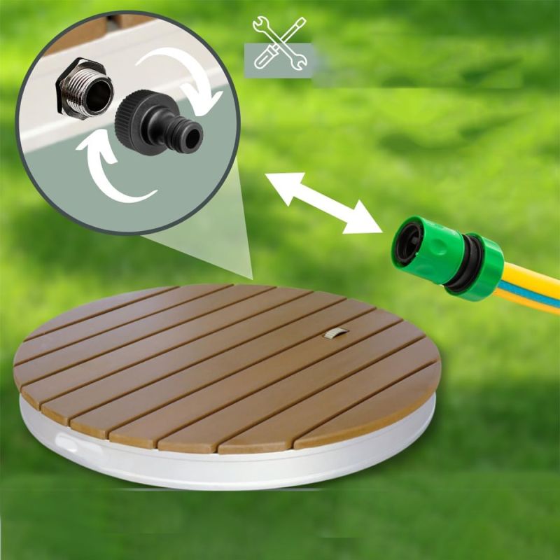 Dus mobil de podea, gradina, camping, inaltime reglabila 4 m, wpc aluminiu, diametru 70cm, Sole