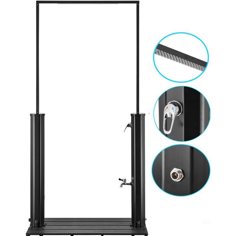 Dus solar pentru gradina si piscina, tip perdea capacitate de 40 L, WPS, Negru Mat, Viento