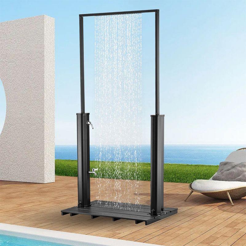 Dus solar pentru gradina si piscina, tip perdea capacitate de 40 L, WPS, Negru Mat, Viento
