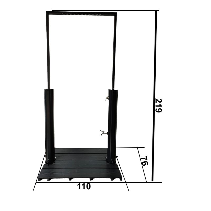 Dus solar pentru gradina si piscina, tip perdea capacitate de 40 L, WPS, Negru Mat, Viento