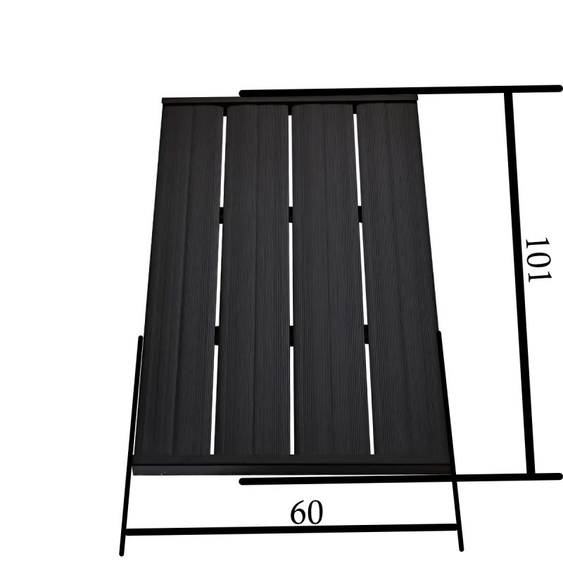 Element de podea din Pvc, cadru din otel, pentru dus solar, dimensiuni 101x60, Negru, Aria