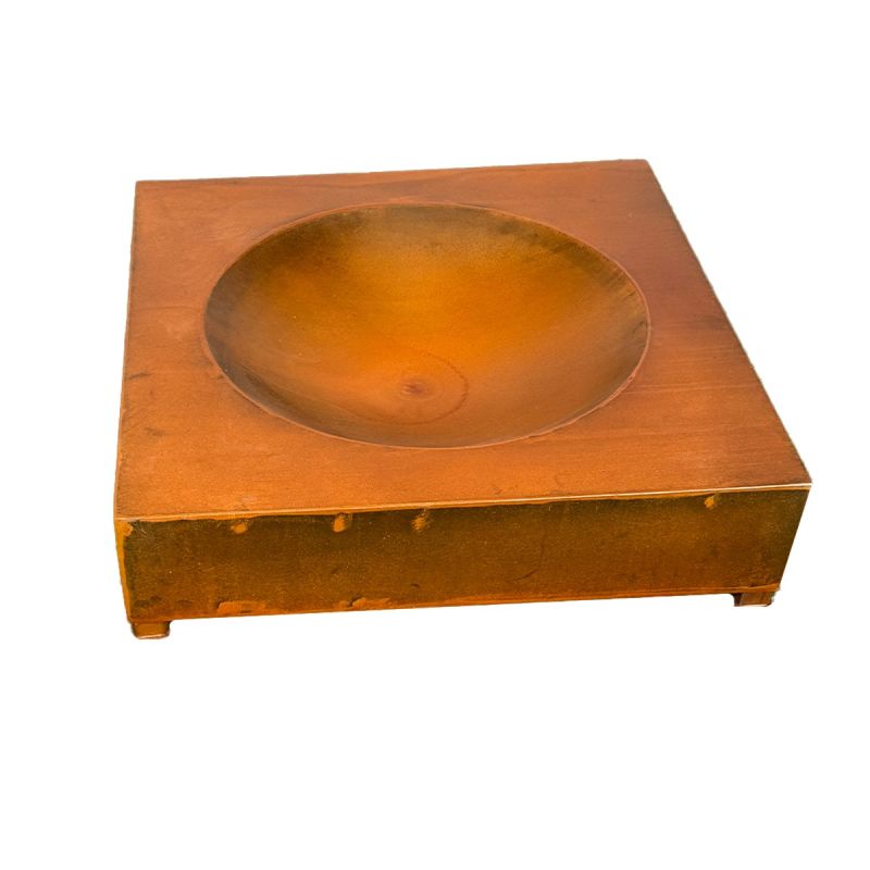 Vatra de foc, otel corten de 2 mm, 80x80x20 cm, Magma