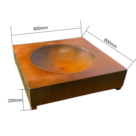 Vatra de foc, otel corten de 2 mm, 80x80x20 cm, Magma Vatra de foc, otel corten de 2 mm, 80x80x20 cm, Magma