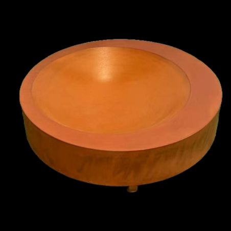 Vatra de foc, otel corten de 2 mm, dia 100 x H 26 cm, FlamaDomo