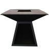 Gratar pe lemn cu plita, suprafata mare de gatit, spatiu pentru lemne, otel corten 2 mm, 100x100x90 cm, Negru, Rustico