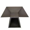Gratar pe lemn cu plita, suprafata mare de gatit, spatiu pentru lemne, otel corten 2 mm, 100x100x90 cm, Negru, Rustico